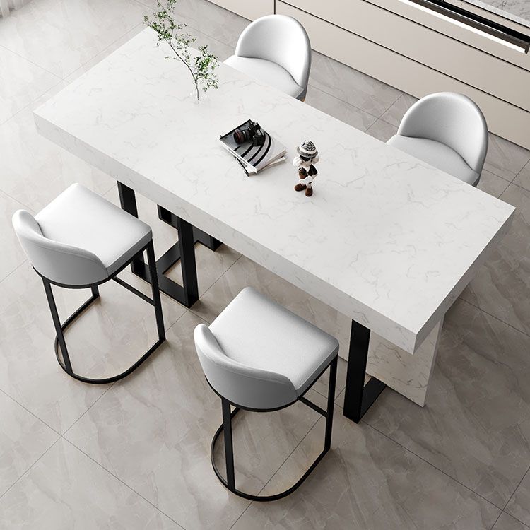 Indoor Modern Pub Dining Set 1/2/5 Pieces White Stone Top Bar Pub Table Set Clearhalo 'Bar Furniture' 'furn' 'furn_home_bar_bar_sets' 'Furniture' 'Home Bars & Bar Sets' 'home_bar_bar_sets' 'Kitchen & Dining Furniture' 1200x1200_2956cc32-7112-483d-af76-bf6ccda7baf3