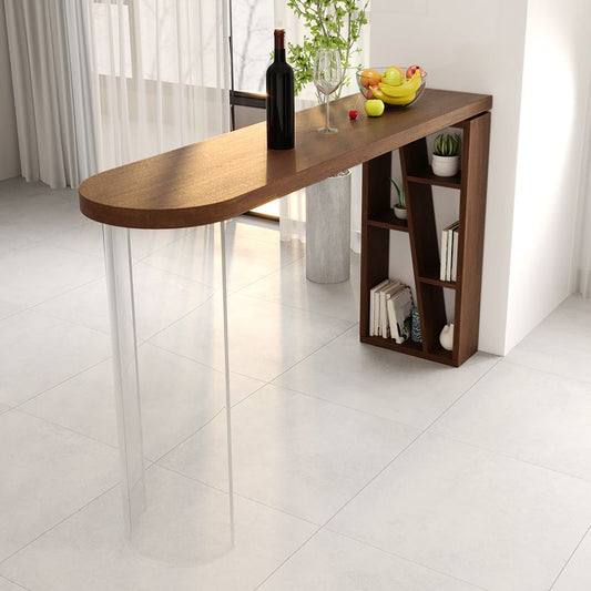 Tavolo da pranzo specialistico marrone barra in legno solido tavolo da barra con base di piedistallo