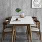Table de salle à manger moderne du milieu du siècle avec plateau en pierre blanche avec 4 pieds
