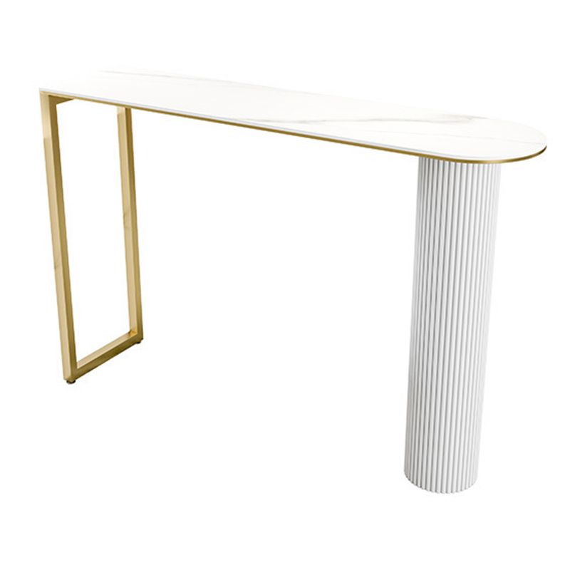 Mesa de bar de piedra sinterizada moderna, mesa de comedor con base metálica para cocina y sala de estar