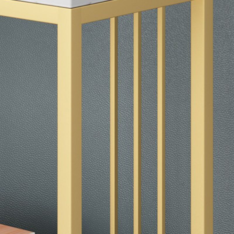 Metal Frame End Table 2-Tier Stone Top Accent Side Table with Shelf Clearhalo 'Coffee & Accent Tables' 'End & Side Tables' 'end_side_tables' 'furn' 'furn_end_side_tables' 'Furniture' 'Living Room Furniture' 1200x1200_2958b242-3083-4c11-9d81-6c3e3036acdd