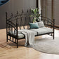 Glam Metal DayBed with Headboard 45.27" Tall Crown Themed Bed
