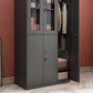 Black Steel Wardrobe Closet Contemporary Hinged Wardrobe Cabinet Clearhalo 'Armoires & Wardrobes' 'armoires_wardrobes' 'Bedroom Furniture' 'furn' 'furn_armoires_wardrobes' 'Furniture' 1200x1200_29599ddf-a4c1-49b5-8180-b1b8b5c8b367