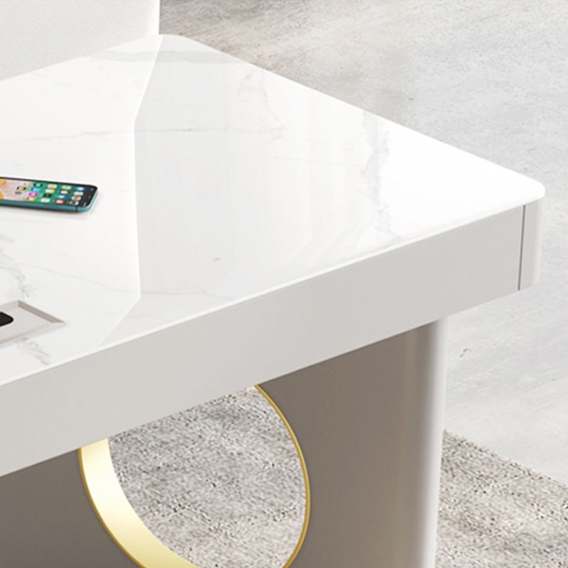 Rectangle Stone Top Office Desk Glam Writing Desk with Drawers for Office Clearhalo 'furn' 'furn_office_desk' 'Furniture' 'Office Desks' 'Office Furniture' 'office_desk' 1200x1200_2959e0f7-9090-46e8-876b-065131315a9c