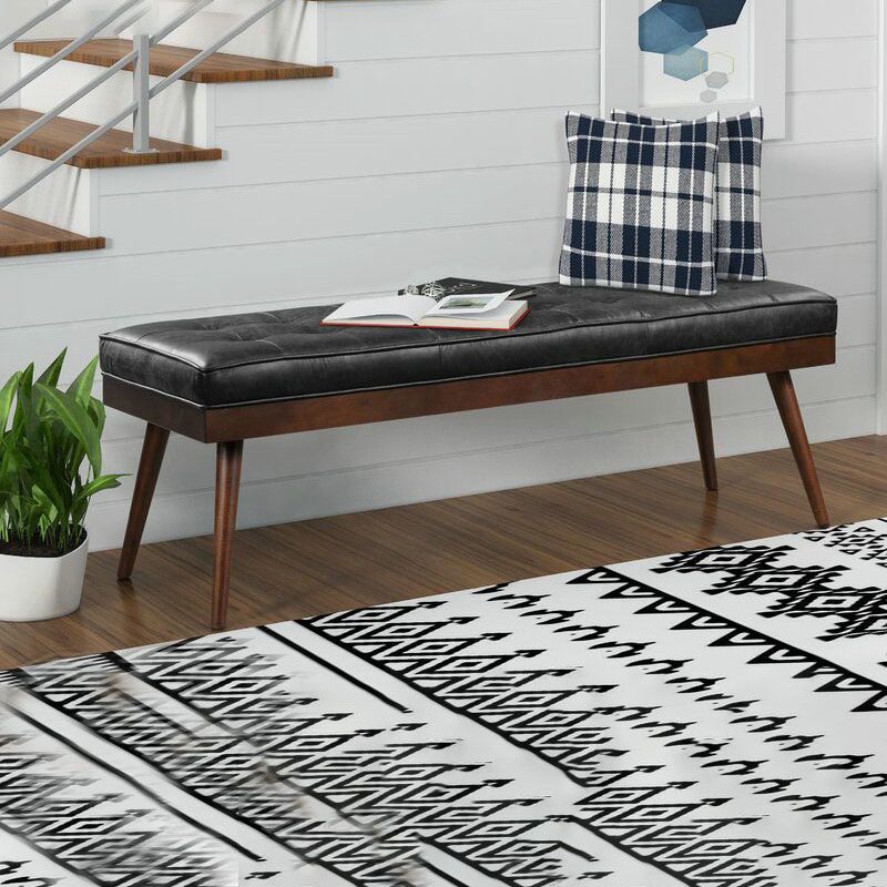 Contemporary Rectangle Upholstered Bench Bedroom Seating Bench with 4 Legs Clearhalo 'Benches' 'Chairs & Seating' 'furn' 'furn_benches' 'Furniture' 'Living Room Furniture' 1200x1200_295ad3f0-1faa-4ff8-9645-8f70290a864c