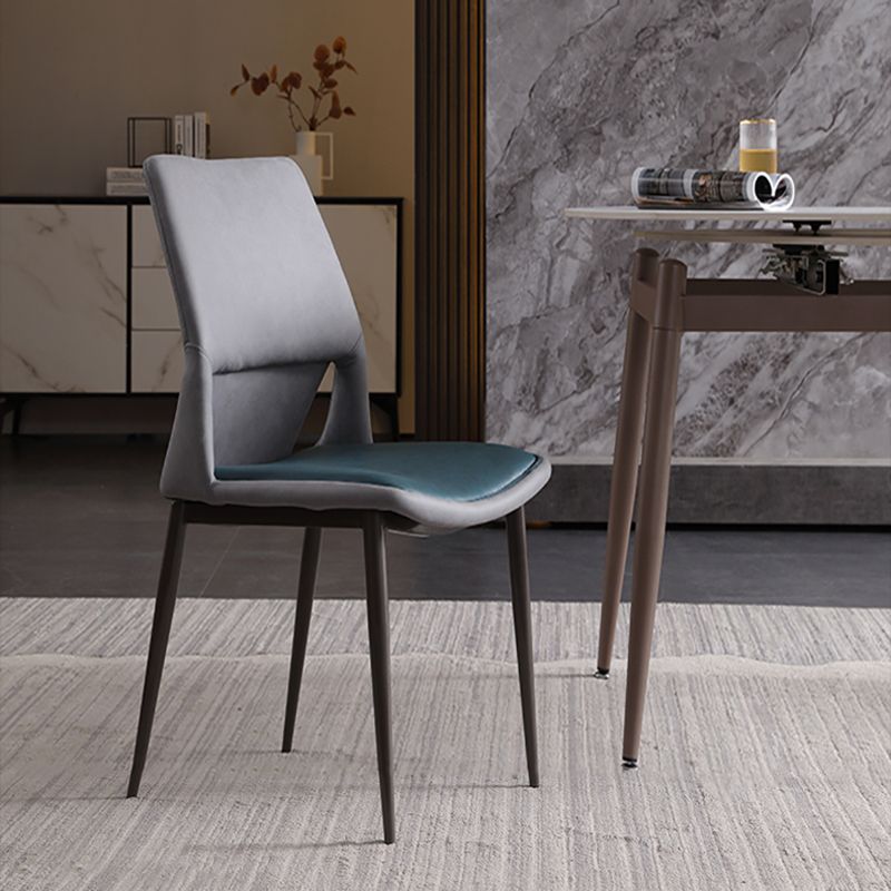 Modern Style Faux Leather Dining Chair Metal Armless Dining Chair for Restaurant Use Clearhalo 'Dining Chairs' 'Dining Tables & Seating' 'dining_chair' 'furn' 'furn_dining_chair' 'Furniture' 'Kitchen & Dining Furniture' 1200x1200_295bed8c-40ee-4e1b-b85a-cca1c0ce1b14
