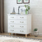 16" D White / Green Storage Chest Artificial Wood Storage Chest Dresser with Drawers