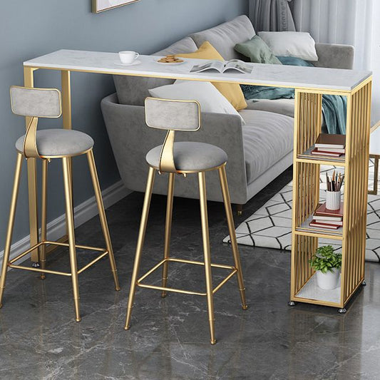 Tavolo da barra del tavolo da barre per pub rettangolo tavolo da bar glam con top in pietra