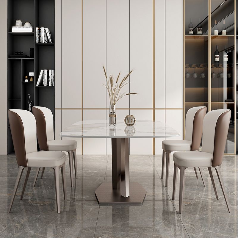 Metal Traditional Luxury Rectangle Table Sintered Stone Dining Table for Kitchen and Dining Room Clearhalo ' dining_table' 'Dining Tables & Seating' 'Dining Tables' 'furn' 'furn_dining_table' 'Furniture' 'furniture_dining_table' 'Kitchen & Dining Furniture' 'kitchen&dining_furn' 'kitchen' 'kitchen_dining_table' 1200x1200_29614cfe-c51a-4816-804e-379c86894c13