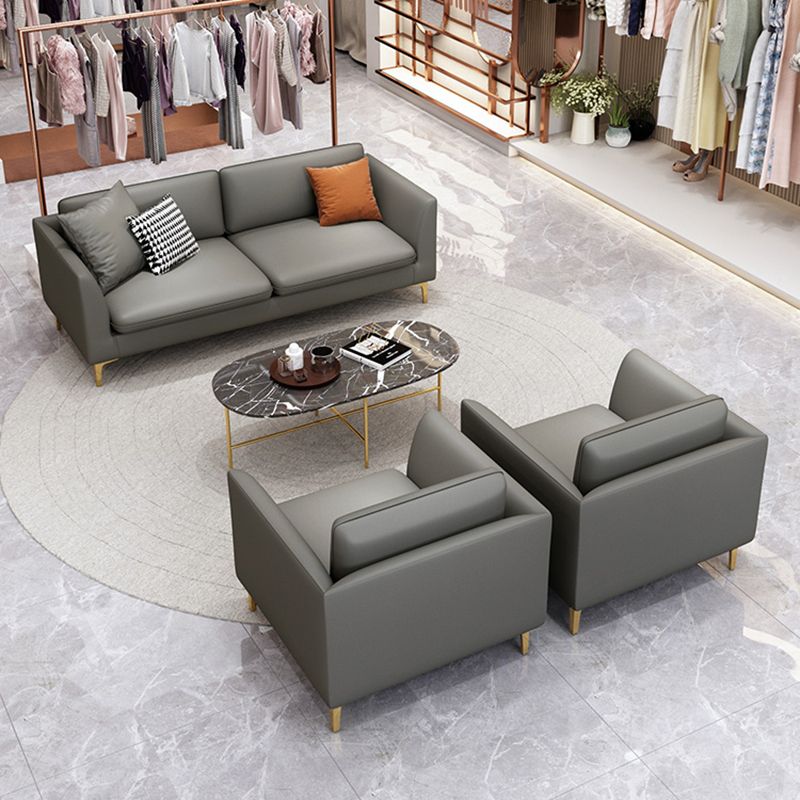 Gold Modern Fabric Sofa with Bolster Pillows 29.53"High Square Arm Sofa Clearhalo 'furn' 'furn_sofas' 'Furniture' 'furniture_sofas' 'kitchen' 'kitchen_sofas' 'Living Room Furniture' 'Sofa' 'sofas' 1200x1200_296215c8-1c30-48ee-844a-91fa35579778