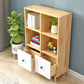 2-Drawer Solid Wood Accent Chest Natural Modern Cabinet with Shelves