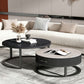 Round Slate Top Coffee Table Set Frame Cocktail Table with Storage Drawers Clearhalo 'Coffee & Accent Tables' 'Coffee Tables' 'coffee_tables' 'furn' 'furn_coffee_tables' 'Furniture' 'Living Room Furniture' 1200x1200_29644065-0f4c-4b5e-9703-723ddd69b016