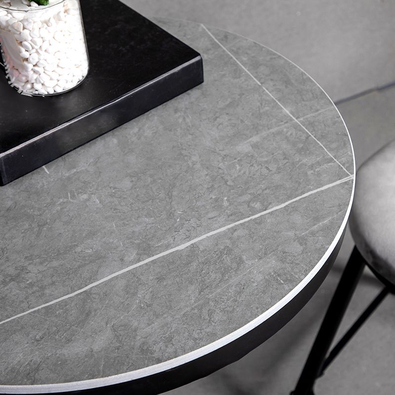 1/2/3 Pieces Industrial Iron Bar Table Set Round Bistro Set with Grey Stone Top Clearhalo 'Bar Furniture' 'furn' 'furn_home_bar_bar_sets' 'Furniture' 'Home Bars & Bar Sets' 'home_bar_bar_sets' 'Kitchen & Dining Furniture' 1200x1200_29657cfc-2193-4e54-9a1c-8ee5ed4f0aba