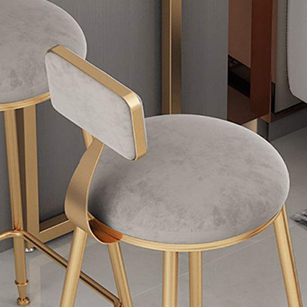 Low Back Bar Stool Glam Polstered Ess -Stuhl mit Metallbasis