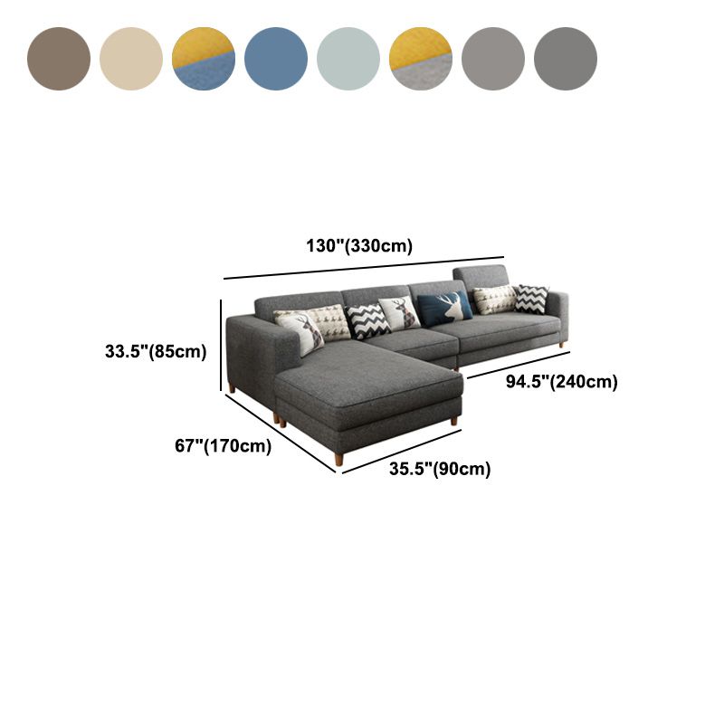 129.92 "l Linnen wasbaar Sectional Square Arm Sectional voor woonkamer
