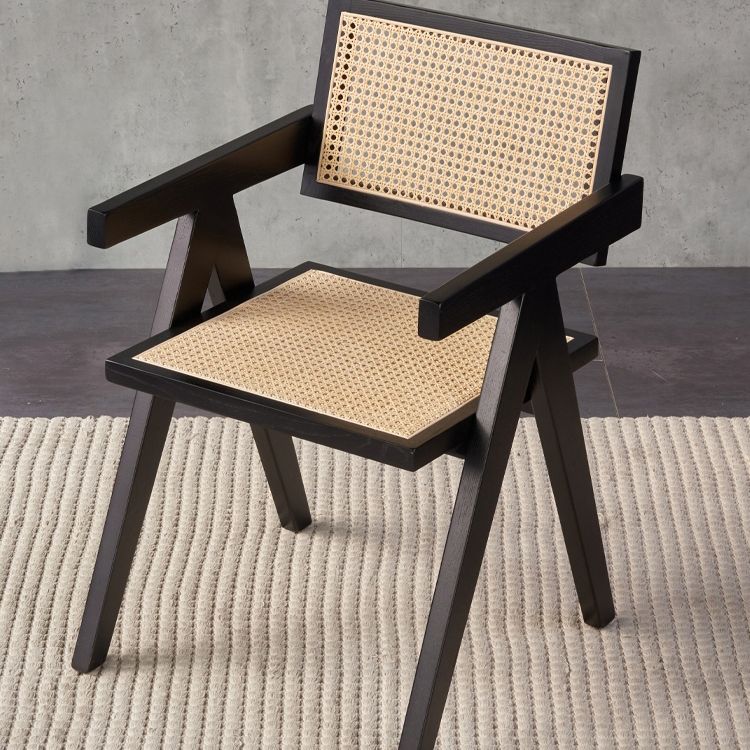 Solid Wood Traditional Dining Room Chair Matte Finish Cane Back Dining Arm Chairs Clearhalo ' kitchen&dining_furn' 'Dining Chairs' 'Dining Tables & Seating' 'dining_chair' 'furn' 'furn_dining_chair' 'Furniture' 'furniture_dining_chair' 'Kitchen & Dining Furniture' 'kitchen' 1200x1200_296b4379-8c37-4f4d-baf5-53159686ea82