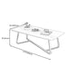 Modern Style Cocktail Table Slate Top Rectangular Coffee Table with Metal Base