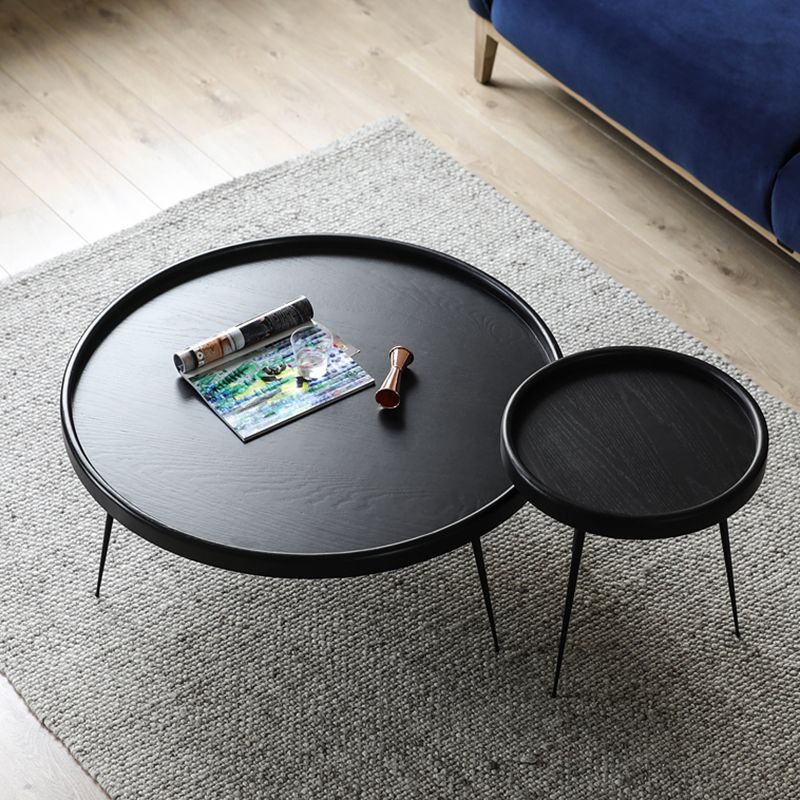 Scandinavian 3 Legs Coffee Cocktail Table Round Wooden Coffee Table for Living Room Clearhalo 'Coffee & Accent Tables' 'Coffee Tables' 'coffee_tables' 'furn' 'furn_coffee_tables' 'Furniture' 'Living Room Furniture' 1200x1200_296cb2fb-bc0e-4007-bd82-0cde96548a34