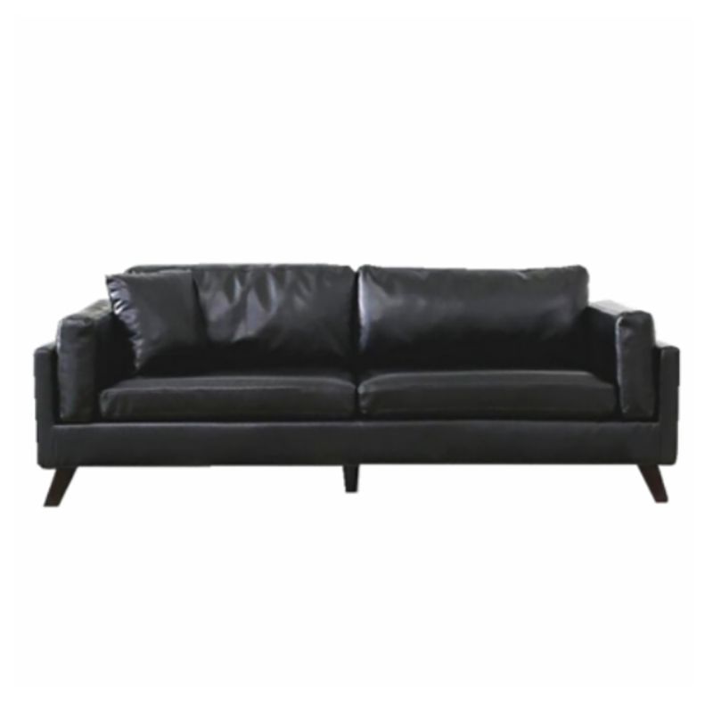 Faux Leather Sofa Modern 25.98" H Cushions Couch in Black/Brown Clearhalo 'furn' 'furn_sofas' 'Furniture' 'furniture_sofas' 'kitchen' 'kitchen_sofas' 'Living Room Furniture' 'Sofa' 'sofas' 1200x1200_296eb390-0be2-4c3a-ae89-dbc9475b43f4