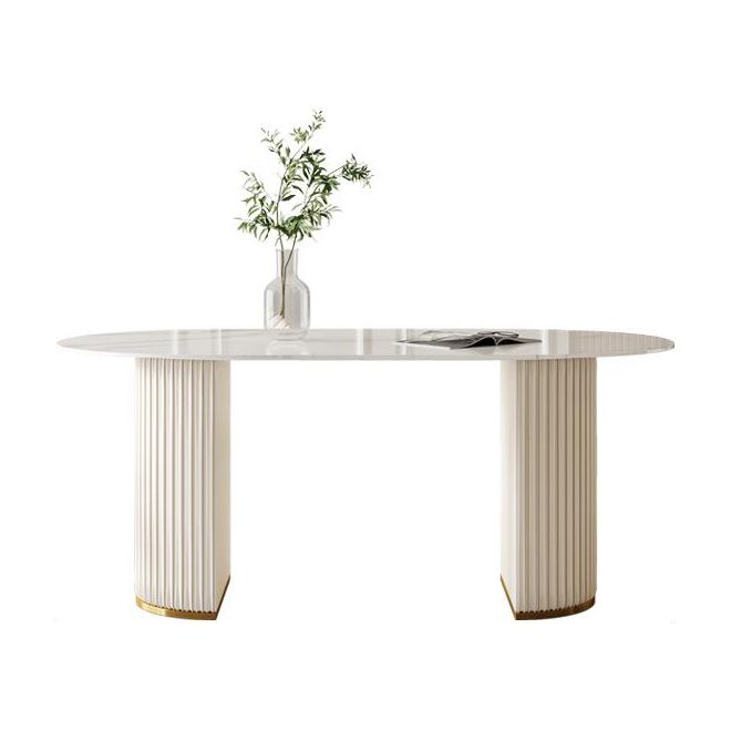 焼結石ダイニングテーブル伝統的な豪華な楕円形のダイニングテーブル