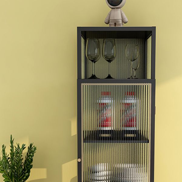 Contemporary Curio Cabinet Metal Glass Doors Hutch Buffet for Dining Room Clearhalo 'Display & China Cabinets' 'display_china_cabinets' 'furn' 'furn_display_china_cabinets' 'Furniture' 'Kitchen & Dining Furniture' 1200x1200_296ffd37-8b82-432f-8aff-8499b026b368