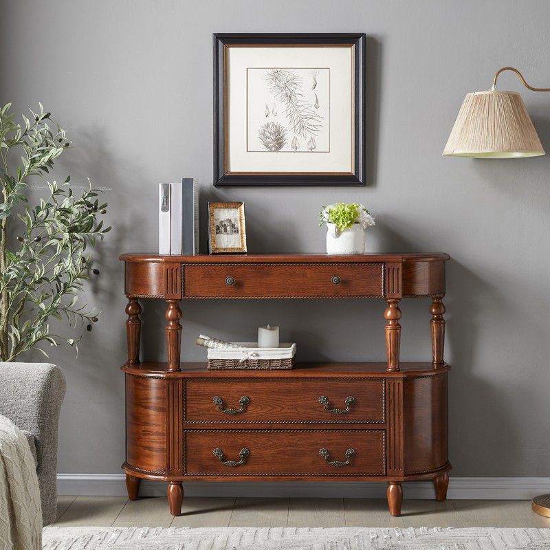 Mid-Century Modern Wood Accent Table Half Moon Console Sofa Table for Hall Clearhalo 'Console Tables' 'console_tables' 'Entry & Mudroom Furniture' 'furn' 'furn_console_tables' 'Furniture' 1200x1200_2970f555-afce-4c9a-914d-5893899b95dd