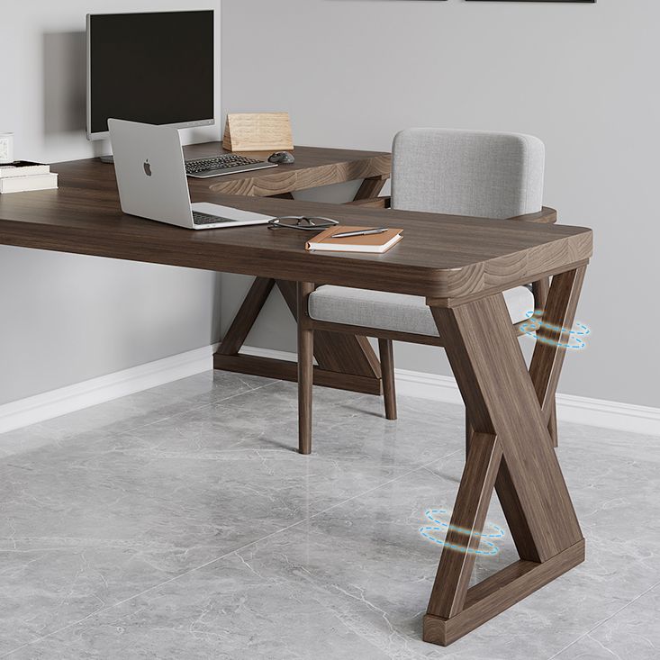 Modern Solid Wood Writing Desk 29.53" Tall Corner Office Desk in Brown Clearhalo 'furn' 'furn_office_desk' 'Furniture' 'Office Desks' 'Office Furniture' 'office_desk' 1200x1200_29712895-c81f-4027-a2ca-3d4e5254158e