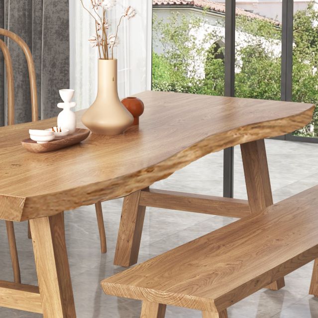 Rectangle Wood Color Dining Table Solid Wood Table Modern Style with 4 Legs Clearhalo ' dining_table' 'Dining Tables & Seating' 'Dining Tables' 'Furniture' 'furniture_dining_table' 'Kitchen & Dining Furniture' 'kitchen&dining_furn' 'kitchen' 'kitchen_dining_table' 1200x1200_29717b94-46e1-4964-89bb-68858e9afa3a