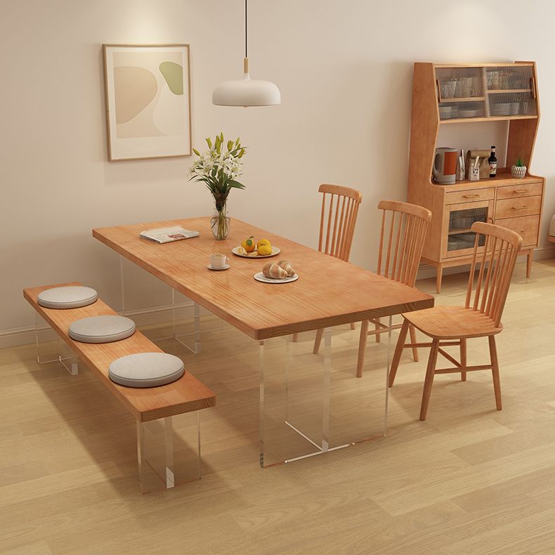 Ensemble de restauration moderne fixe 1/7 pc meubles en bois massif brun pour la maison