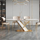 Mesa de comedor de piedra rectangular mesa de lujo tradicional con base de pedestal