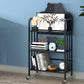 Modern Style Bookshelf Open Back Metal Bookcase with Caster Wheels