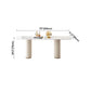 Sintered Stone Top Modern White Table for Restaurant Oval Dining Table Double Pedestal Clearhalo 'Dining Tables & Seating' 'Dining Tables' 'dining_table' 'furn' 'furn_dining_table' 'Furniture' 'furniture_dining_table' 'Kitchen & Dining Furniture' 'kitchen' 'kitchen_dining_table' 1200x1200_29761713-9f75-43bd-a00c-b5d1e726097d