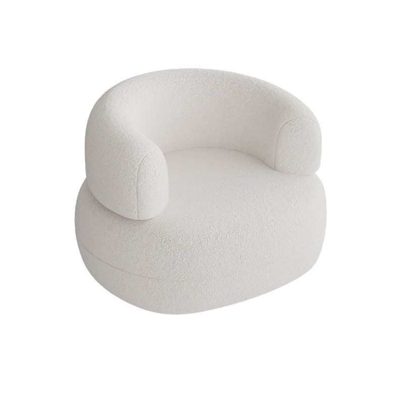 Wool Armless Curved Sofa Contemporary White Sofa with Tight Back