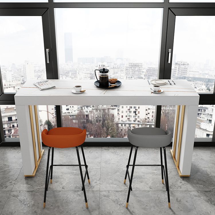 Stone Top Bar Dining Table Contemporary Bar Dining Table with Sled Base Clearhalo 'Bar Furniture' 'Bar Tables' 'bar_tables' 'furn' 'furn_bar_tables' 'Furniture' 'furniture_bar_tables' 'Kitchen & Dining Furniture' 1200x1200_297ab87d-d0b5-49f5-ad17-21802d33a987