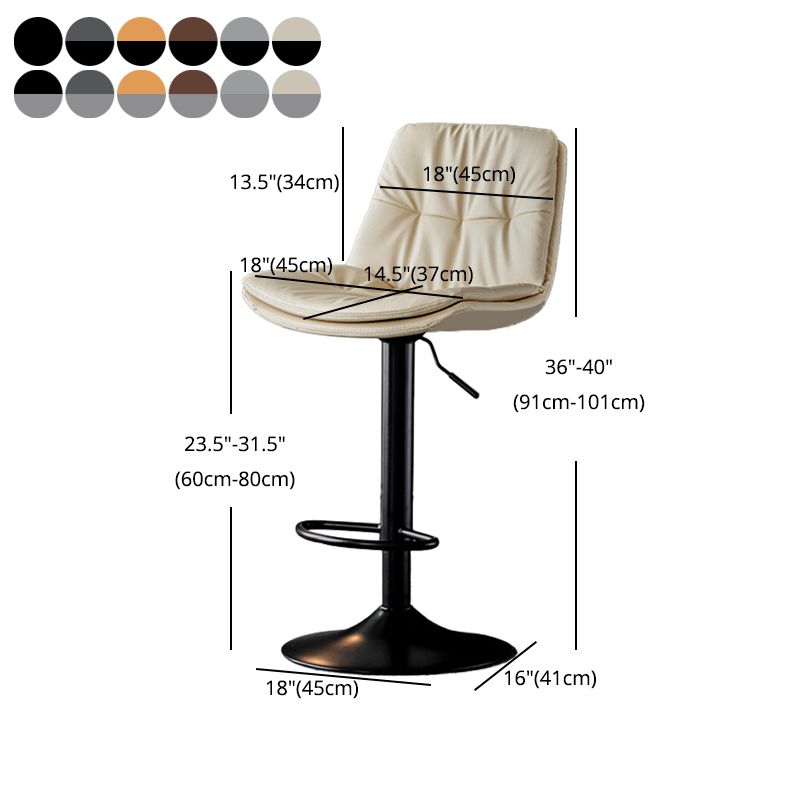 Adjustable Height Metal Leather Counter Stools Swivel Scandinavian Bar Stools Clearhalo 'Bar Furniture' 'Bar Stools' 'bar_stools' 'furn' 'furn_bar_stools' 'furniture_bar_stools' 'Kitchen & Dining Furniture' 'kitchen&dining_furn' 'kitchen' 'kitchen_furn' Furniture' 1200x1200_297acfa6-6259-4962-997f-b659f0a45fd4