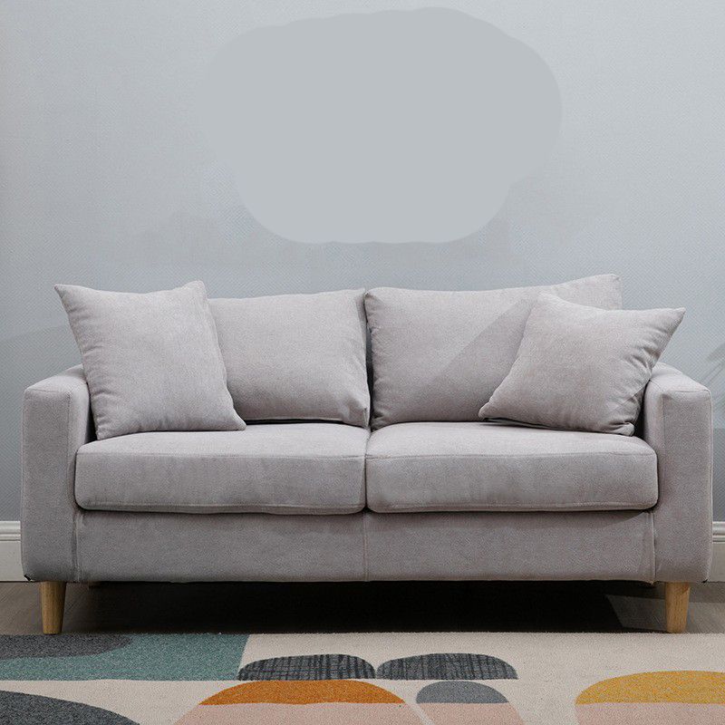 Modern Style Solid Wood Base Namib Material Cushion with Pillow Rectangular Sofa Clearhalo 'furn' 'furn_sofas' 'Furniture' 'furniture_sofas' 'kitchen' 'kitchen_sofas' 'Living Room Furniture' 'Sofa' 'sofas' 1200x1200_297b0759-b8aa-4e12-a08f-bbbb3fc72c66