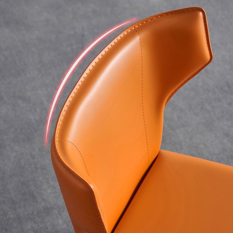 Modern Wingback Side Chair Matte Finish Leather Chair for Dining Room Clearhalo ' kitchen&dining_furn' 'Dining Chairs' 'Dining Tables & Seating' 'dining_chair' 'furn' 'furn_dining_chair' 'Furniture' 'furniture_dining_chair' 'Kitchen & Dining Furniture' 'kitchen' 1200x1200_297ba6c6-bc23-445c-9a3a-9607d5525e9a