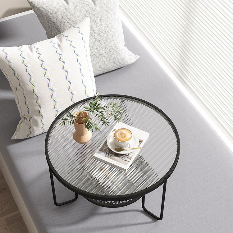 Frame Metal Coffee Table Shelf Included Round Single Cocktail Table Clearhalo 'Coffee & Accent Tables' 'Coffee Tables' 'coffee_tables' 'furn' 'furn_coffee_tables' 'Furniture' 'Living Room Furniture' 1200x1200_297f1347-50b3-4f61-9c1d-1af14964bfcb