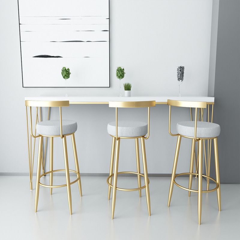 Glam Style Bar-stool with Footrest Metal Legs Low Back for Kitchen Bar Clearhalo 'Bar Furniture' 'Bar Stools' 'bar_stools' 'furn' 'furn_bar_stools' 'furniture_bar_stools' 'Kitchen & Dining Furniture' 'kitchen&dining_furn' 'kitchen' 'kitchen_furn' Furniture' 1200x1200_2980b36d-44ea-4eb4-8ce0-b207cec0873d