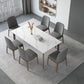 Modern Style Sintered Stone Dining Set Wood 1/2/3/4/5/7 Pieces Dining Set