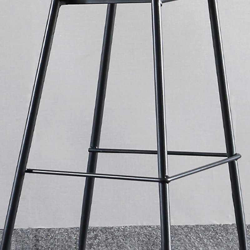 Scandinavian Armless Bar Stools Faux Leather Low Back Barstool with 4 Black Legs Clearhalo 'Bar Furniture' 'Bar Stools' 'bar_stools' 'furn' 'furn_bar_stools' 'Furniture' 'Kitchen & Dining Furniture' 1200x1200_2983465a-2a02-4642-b96e-de0174427639