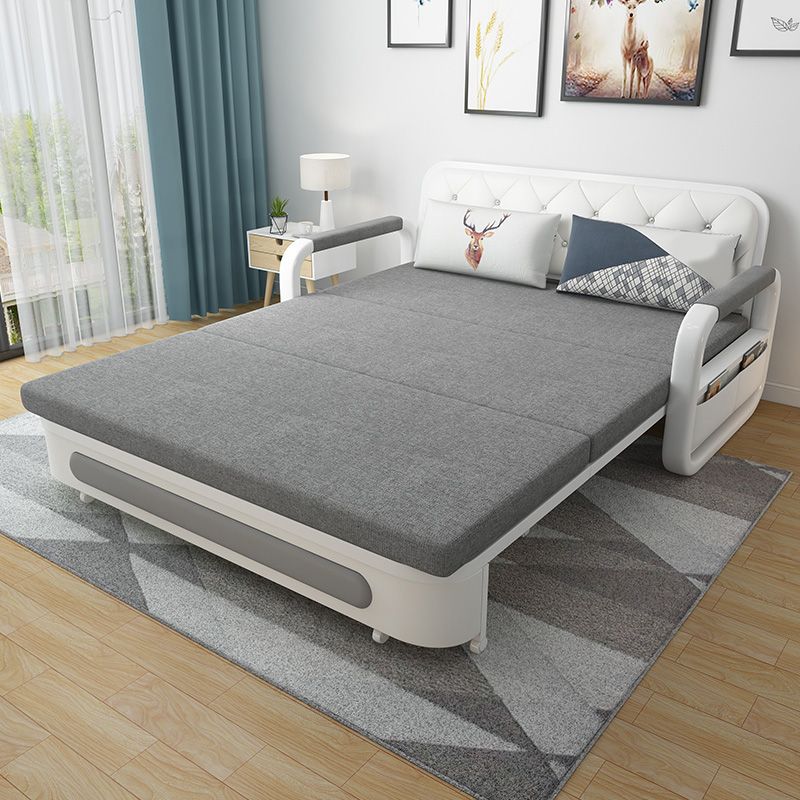 Divano contemporaneo di miscela di cotone con letto in grigio con deposito