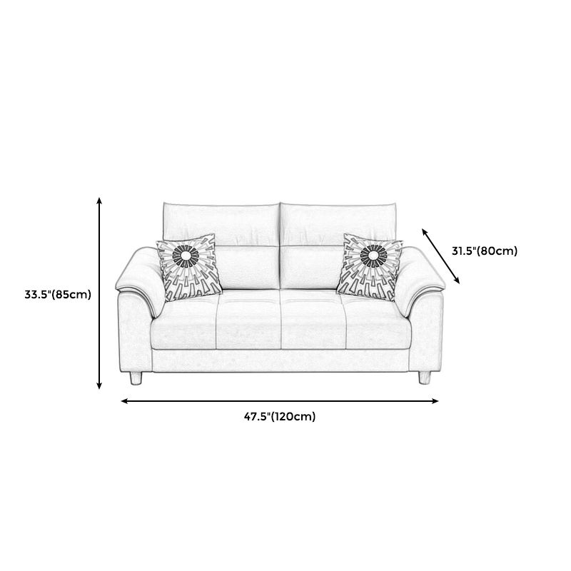 Beige Contemporary Biscuit Back Sofa 33.46"High Pillow Top Arm Sofa Clearhalo 'furn' 'furn_sofas' 'Furniture' 'furniture_sofas' 'Living Room Furniture' 'Sofa' 'sofas' 1200x1200_298524f9-b811-4237-83de-f4c51d065fec