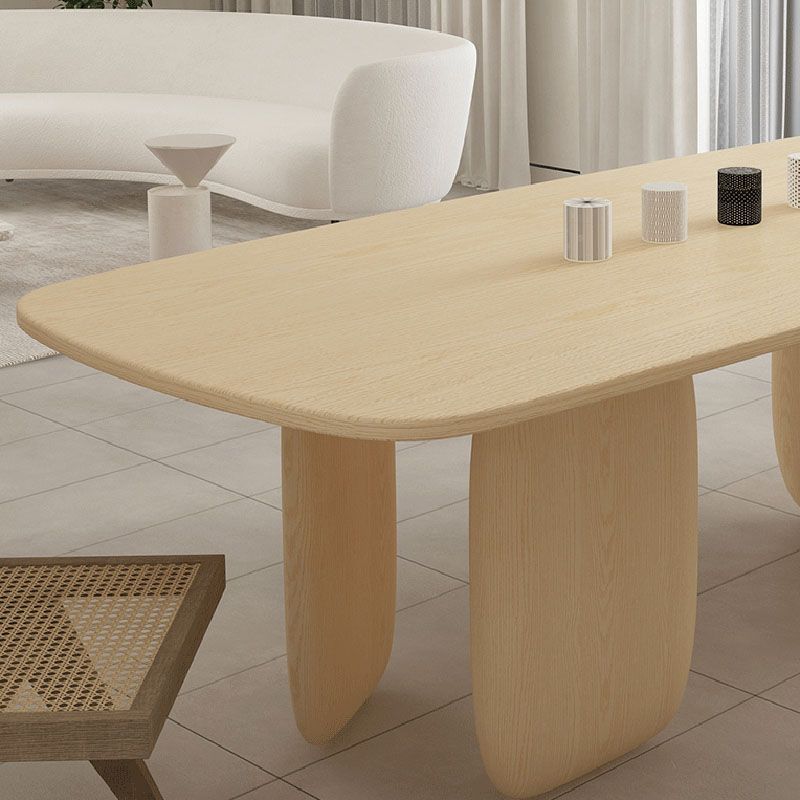 Modern Solid Wood Table for Restaurant Rectangle Dining Table with 3 Legs Clearhalo ' dining_table' 'Dining Tables & Seating' 'Dining Tables' 'furn' 'furn_dining_table' 'Furniture' 'furniture_dining_table' 'Kitchen & Dining Furniture' 'kitchen&dining_furn' 'kitchen' 'kitchen_dining_table' 1200x1200_2985fd14-d57b-49dd-8c18-118c672d5759