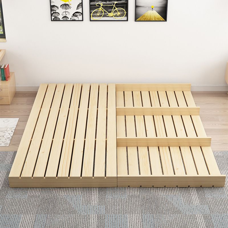 モダンプラットフォームベッドフレームソリッドウッドプラットフォームベッドパインウッド