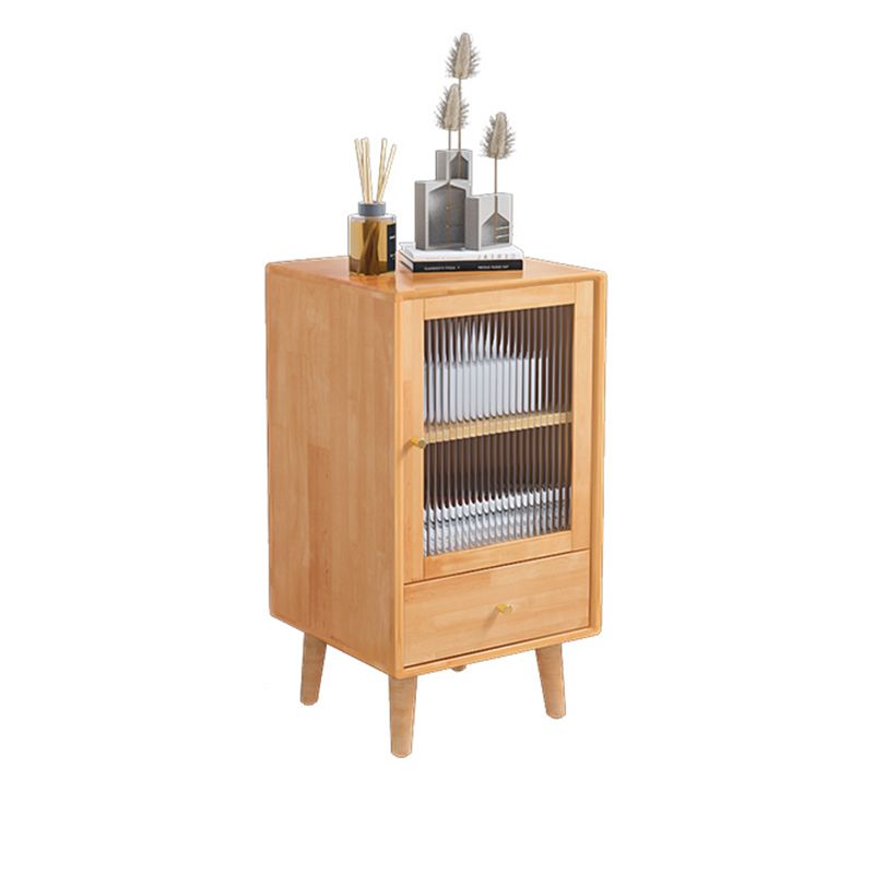 Contemporary Solid Wood Cabinet Glass Paned 1 - Door Natural Chest with Drawers Clearhalo 'Cabinets & Chests' 'cabinets_chests' 'furn' 'furn_cabinets_chests' 'Furniture' 'Living Room Furniture' 1200x1200_29894550-03ef-4e0a-b27b-e39632737c82