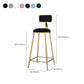 Scandinavian Armless Metal Frame Bar Stool Low Back Upholstered Bar Stool Clearhalo 'Bar Furniture' 'Bar Stools' 'bar_stools' 'furn' 'furn_bar_stools' 'Furniture' 'Kitchen & Dining Furniture' 1200x1200_298962f3-3e02-45c7-aacd-501ba5de4d4f