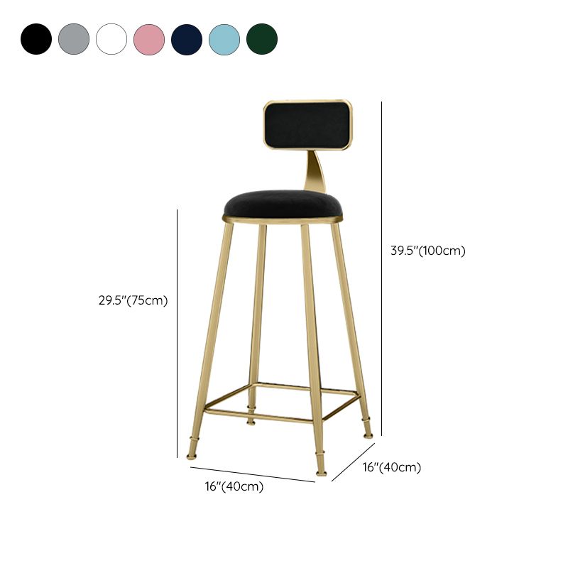 Scandinavian Armless Metal Frame Bar Stool Low Back Upholstered Bar Stool Clearhalo 'Bar Furniture' 'Bar Stools' 'bar_stools' 'furn' 'furn_bar_stools' 'Furniture' 'Kitchen & Dining Furniture' 1200x1200_298962f3-3e02-45c7-aacd-501ba5de4d4f
