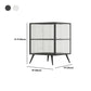 Metal and Glass Bedside Cabinet Modern Minimalist Bedside Table with Legs