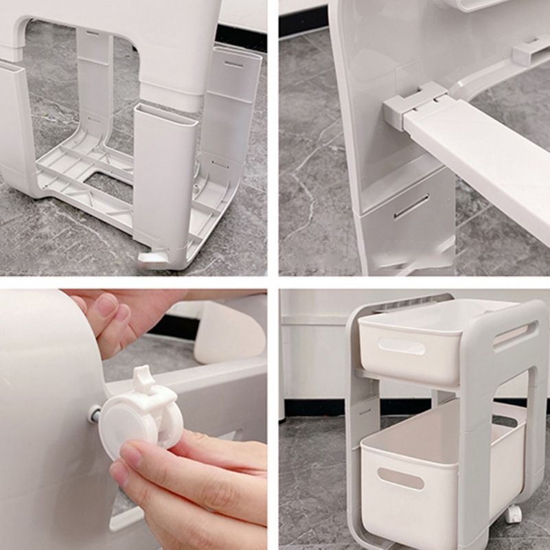 Moderna de la noche de la mesa de plástico de la mesa de acento con 2 cajones